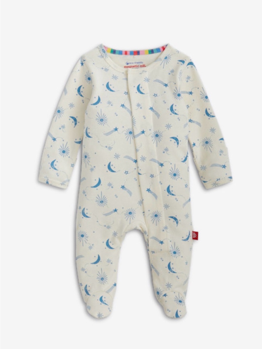 Magnetic Me Cream and Blue Moon & Stars Footed One-Piece